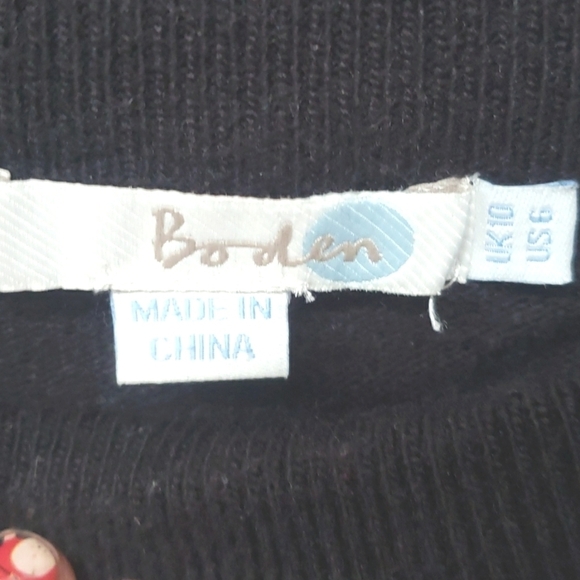 Boden MIA one pocket black wool & cashmere blend knit sweater women’s 6 - Picture 2 of 6
